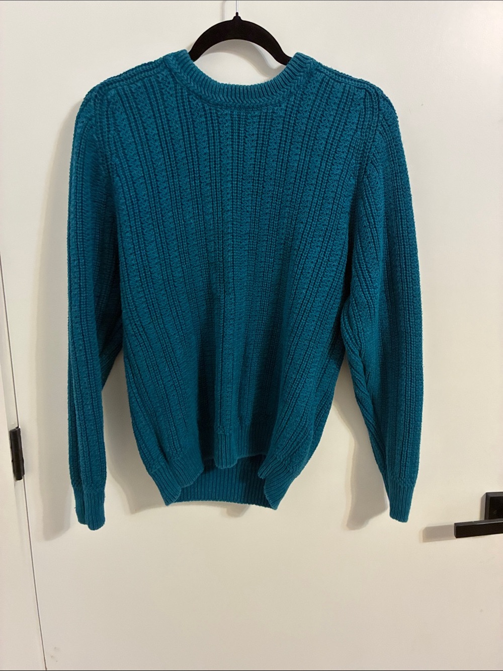 Vintage St. John’s Bay Teal Ribbed Crewneck Men's Sweater Size Medium